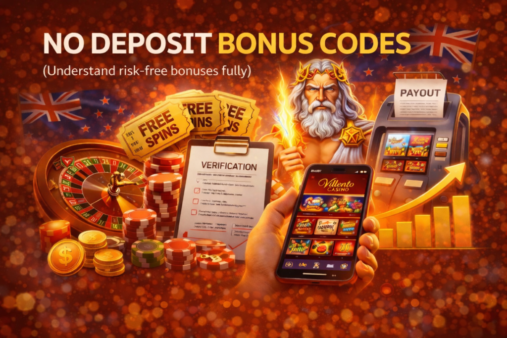 No deposit bonus codes at Villento Casino with free spins, verification process, casino games and mobile gameplay for New Zealand players